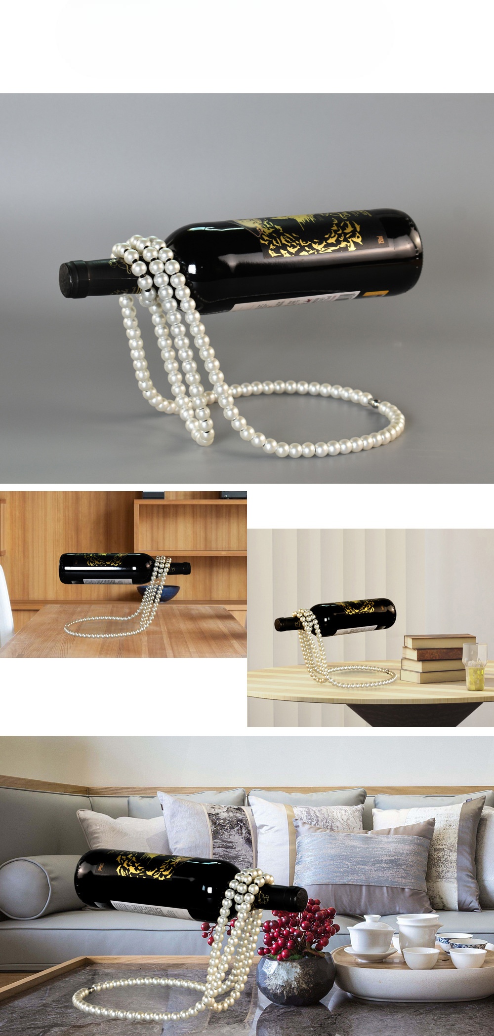 Birthday,Friendship Gifts,Father's Day,Anniversary,Pearl Necklace Wine Rack – Creative Home